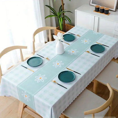 Thickened Waterproof PVC Table Cloth in Elegant Green
