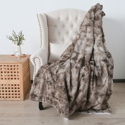 Double-Layer Faux Fur Plush Blanket