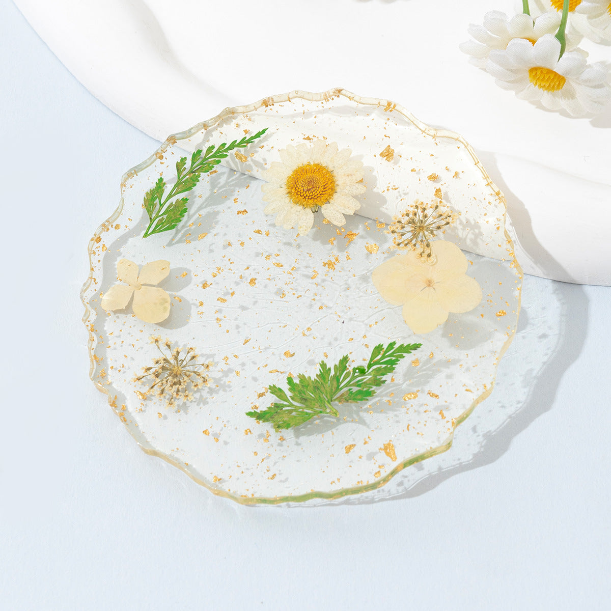 Resin Flower Coaster Heat Insulation Table Decor