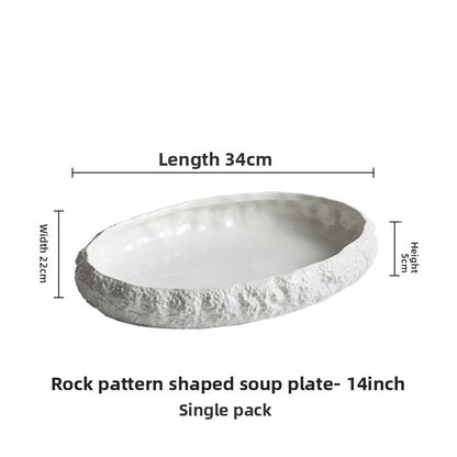 Rock Pattern Porcelain Soup Plates