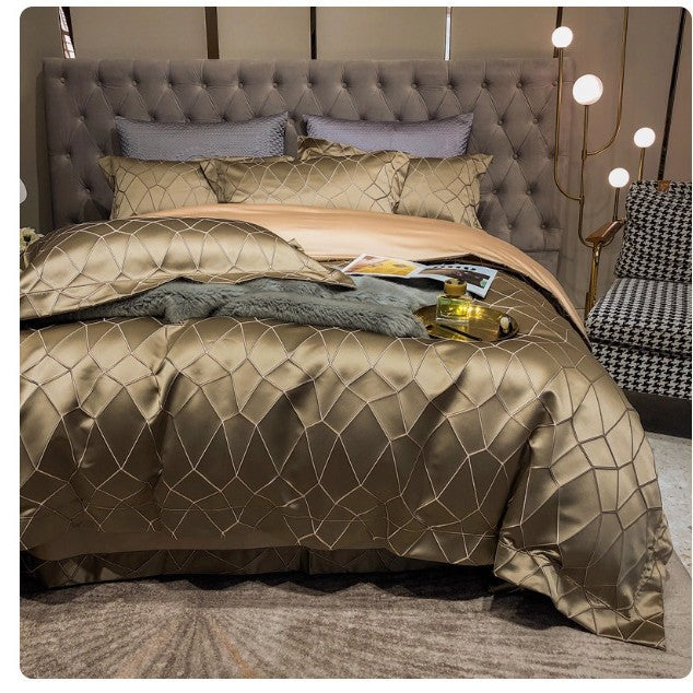Luxury Black Gold Cotton Bedding Set