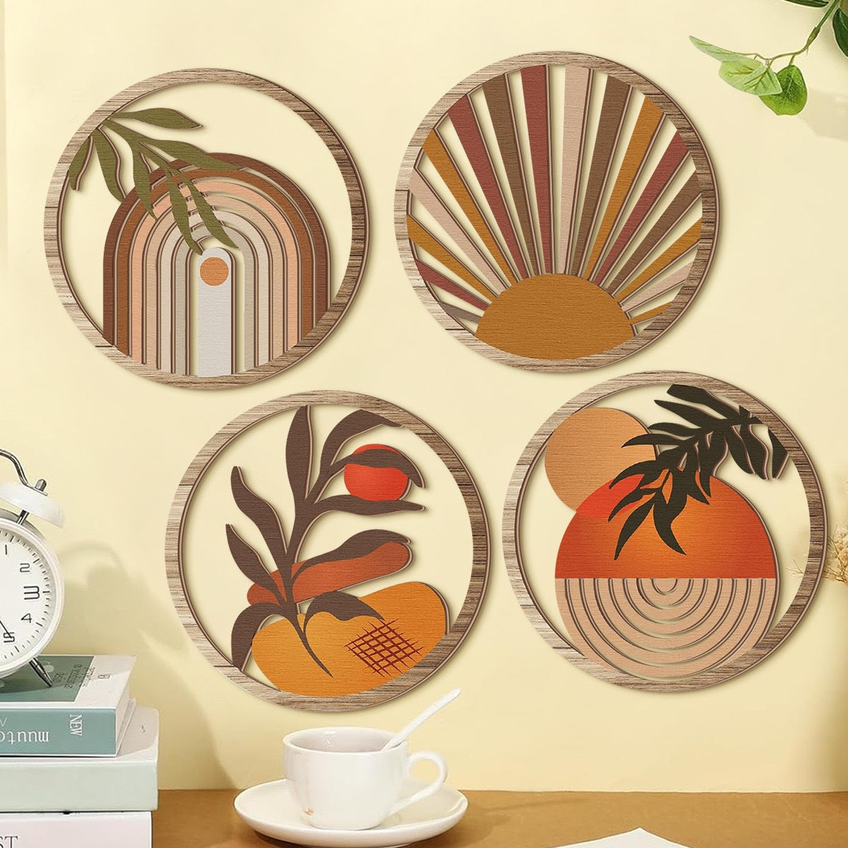 Bohemian Wooden Wall Hanging Decor Set