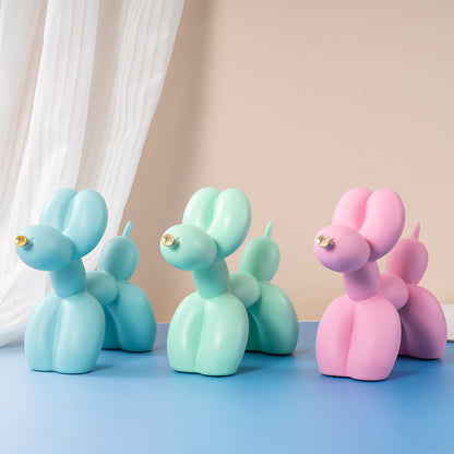 Golden Mouth Balloon Dog Resin Decor