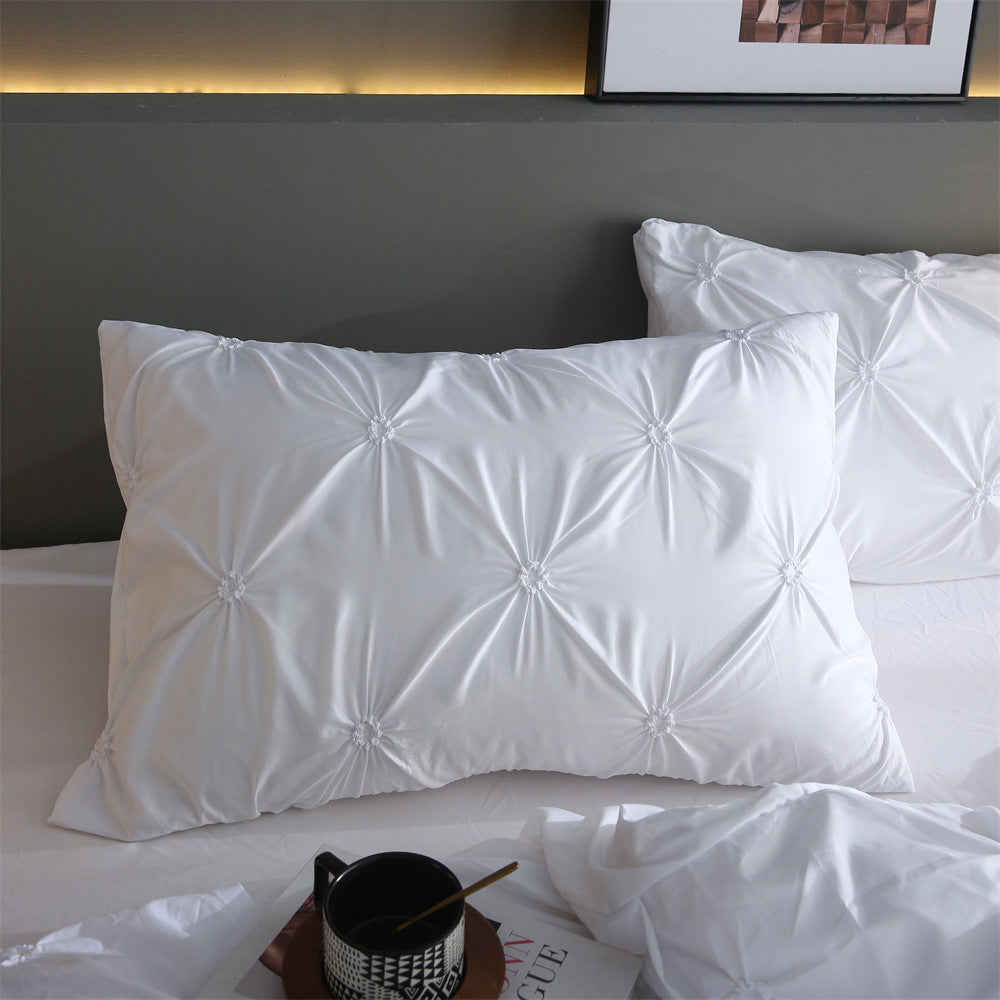 Embroidered Bedding Set Quilt Cover Pillowcase