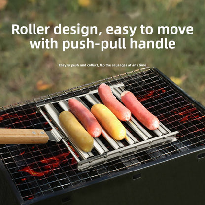 Stainless Steel Rolling Sausage Rack Barbecue Set