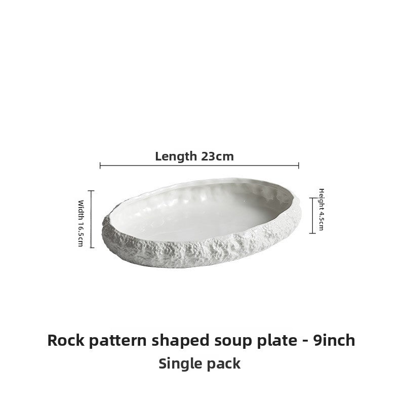 Rock Pattern Porcelain Soup Plates