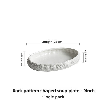 Rock Pattern Porcelain Soup Plates