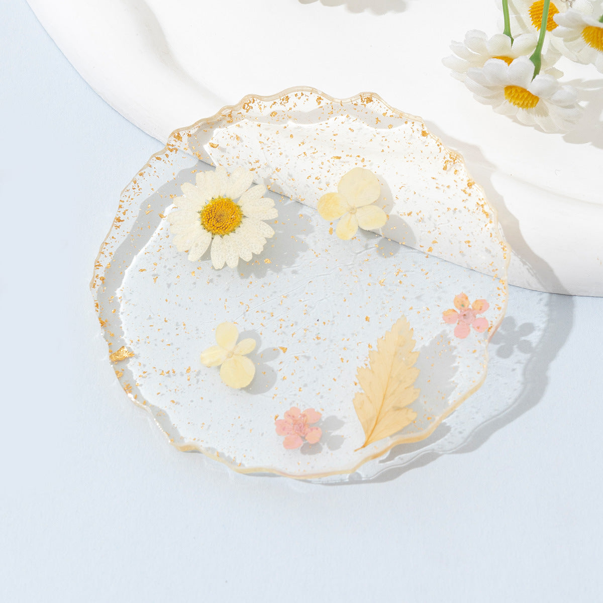 Resin Flower Coaster Heat Insulation Table Decor
