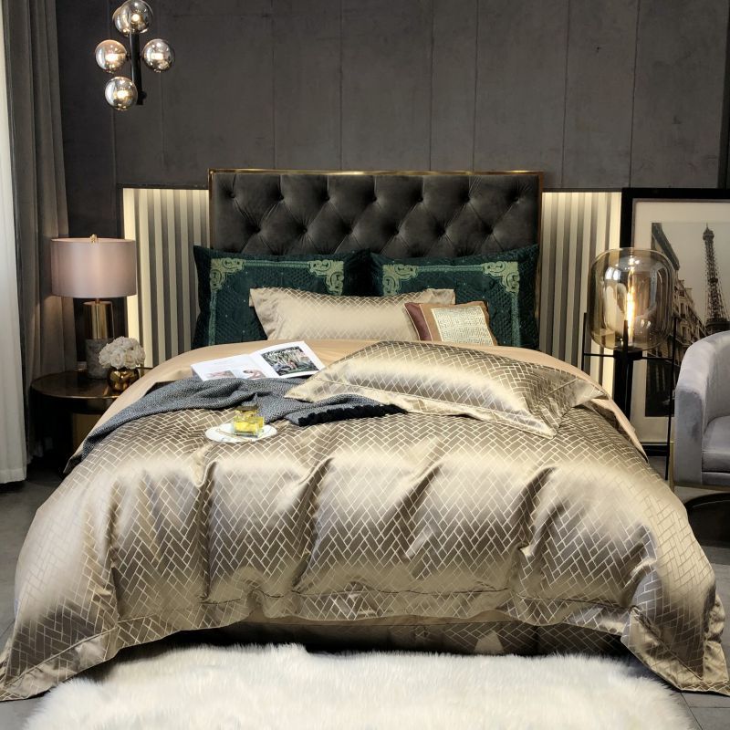 Luxury Black Gold Cotton Bedding Set