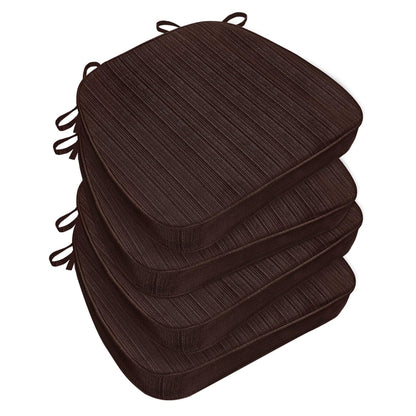 Nordic Comfort Dining Chair Cushions — Memory Foam Seat Pads with Ties, Set of 4