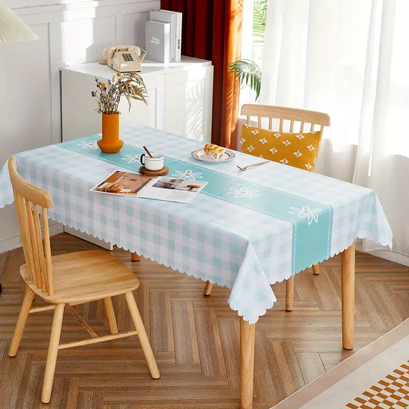 Thickened Waterproof PVC Table Cloth in Elegant Green