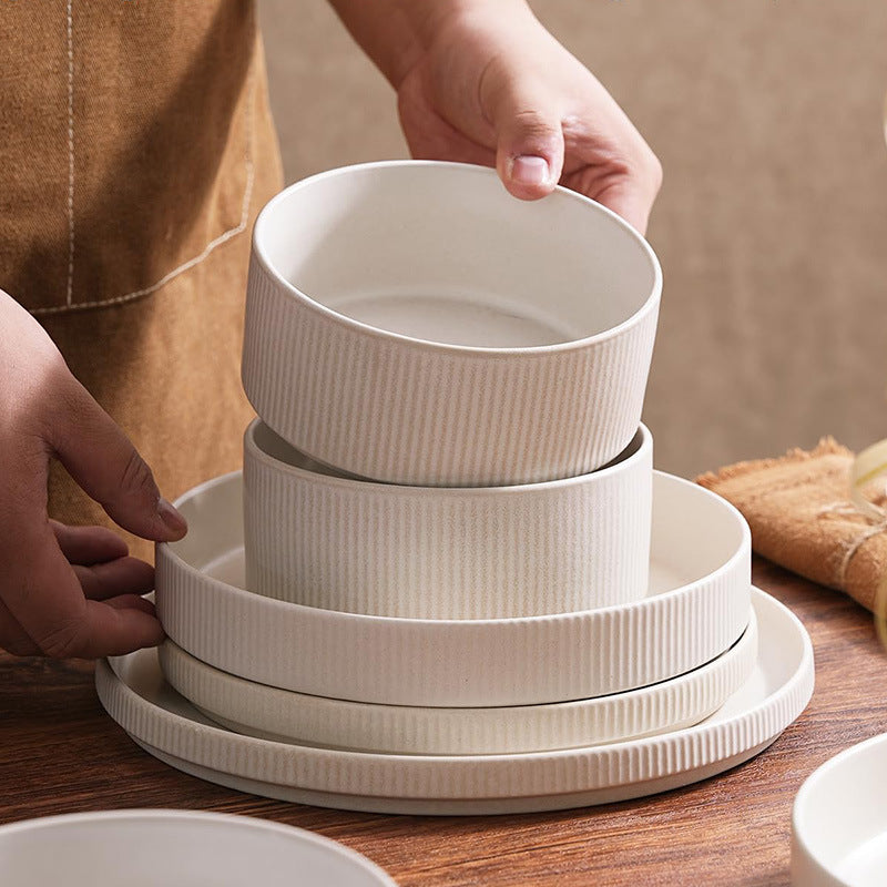Embossed Ceramic Dinnerware Set 16 Pieces