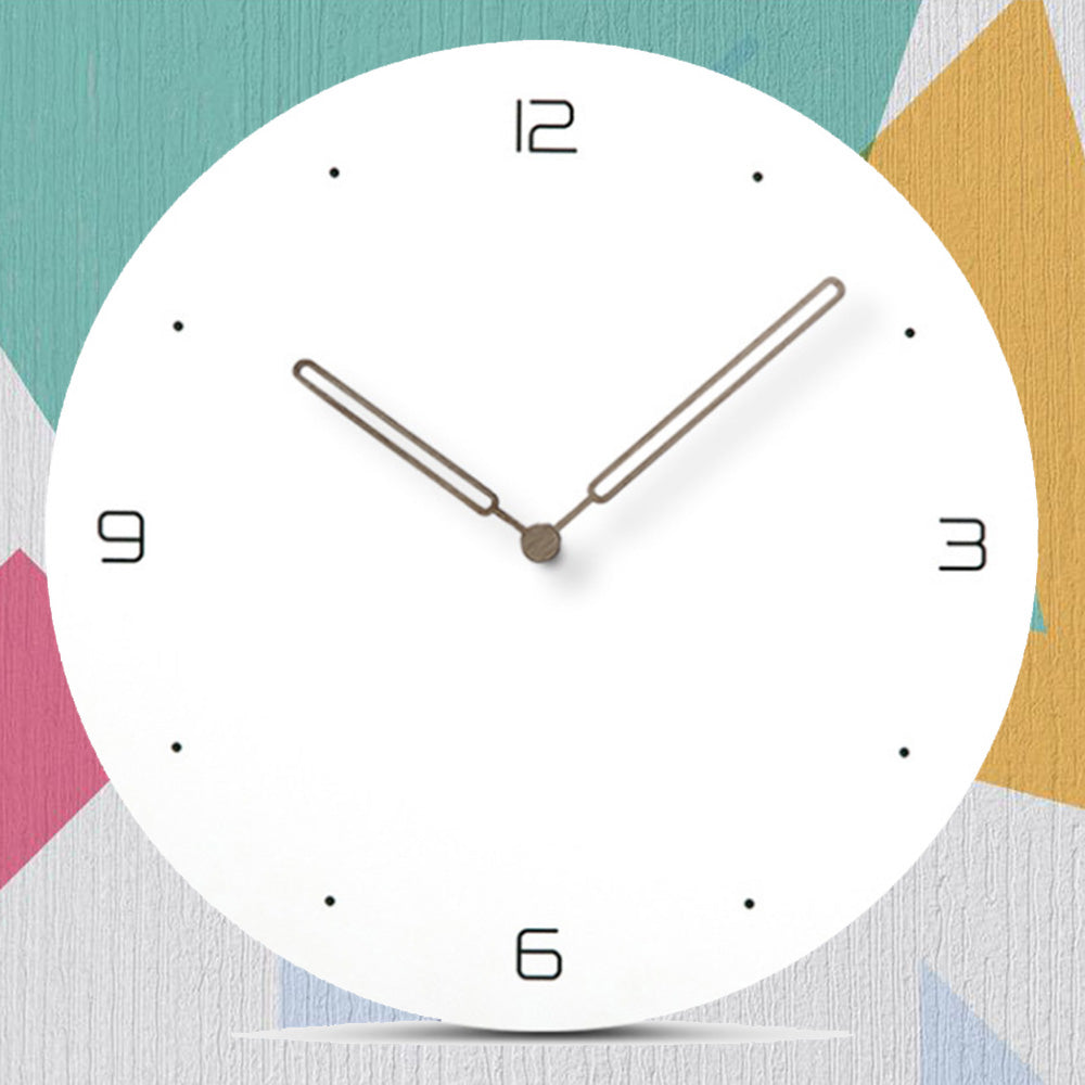 Nordic Style Wooden Wall Clock - Round Design