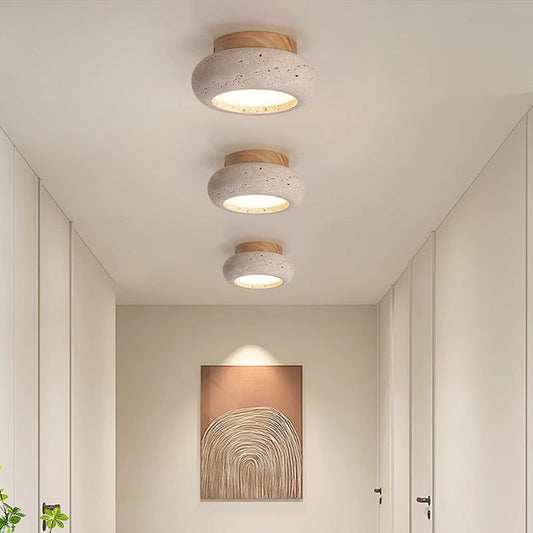 Wabi-Sabi Travertine Ceiling Light Nordic Bedroom Lighting