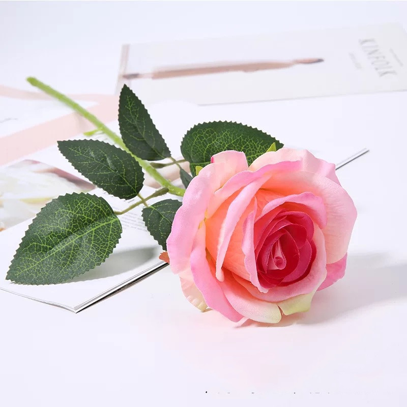 Flannel Rose Faux Flower Decor