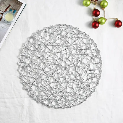 Round Woven Metallic Foil Placemats (1pc)