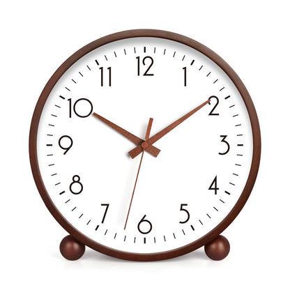 Japanese Style Solid Wood Table Clock Silent Modern Home Decor