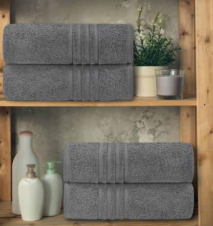 Wealuxe Grey Bath Towel Set of 4