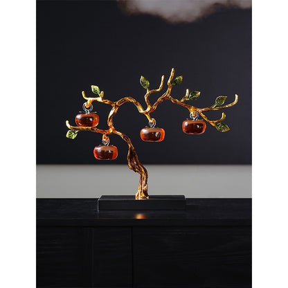 Enamel Glazed Persimmon Tree Art Decor