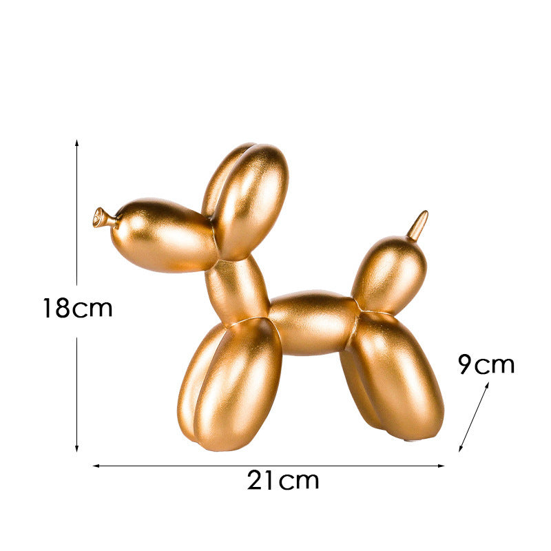 Golden Mouth Balloon Dog Resin Decor