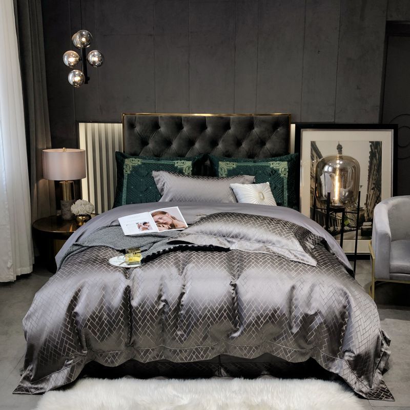 Luxury Black Gold Cotton Bedding Set