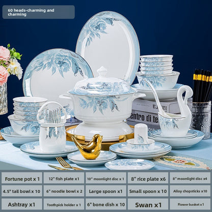 European Style Bone Bowl and Chopsticks Set