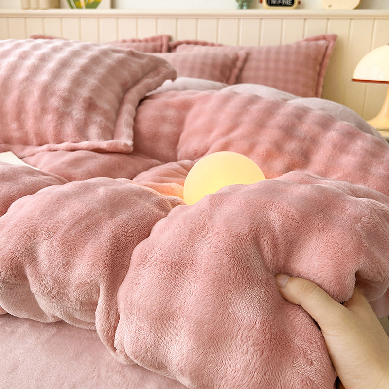 Flannel Fleece-Lined Bedding Set