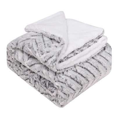 Double-Layer Faux Fur Plush Blanket