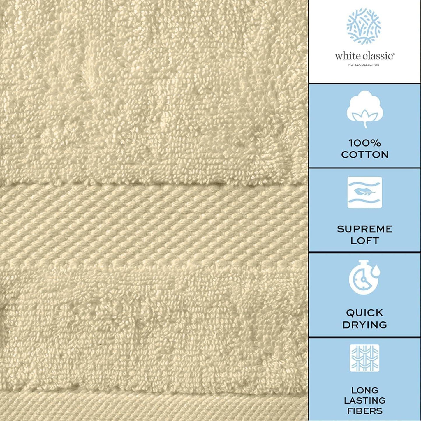 Luxury Beige Bath Towel Set of 8
