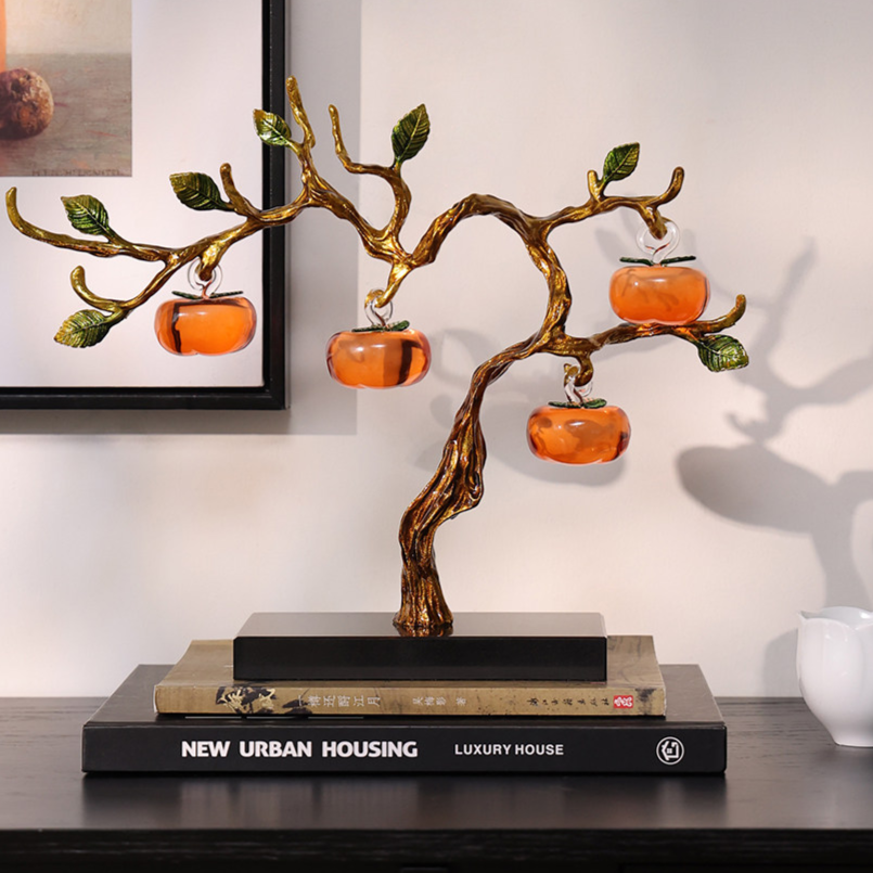 Enamel Glazed Persimmon Tree Art Decor