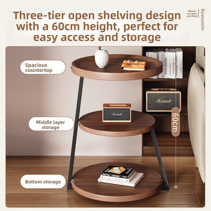 Round Multifunctional Side Table with Medieval Design