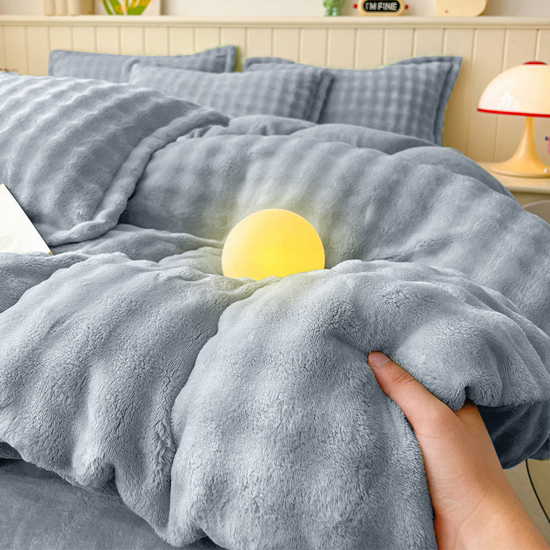 Flannel Fleece-Lined Bedding Set