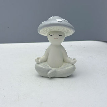 Cute Meditation Mushroom Resin Decor
