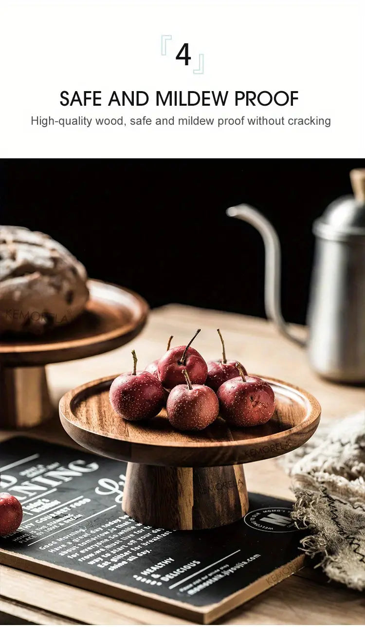 Wooden Round Dessert Plate - Creative Food Serving Tray