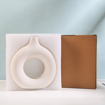 Handmade Ceramic Vase Circle Decor