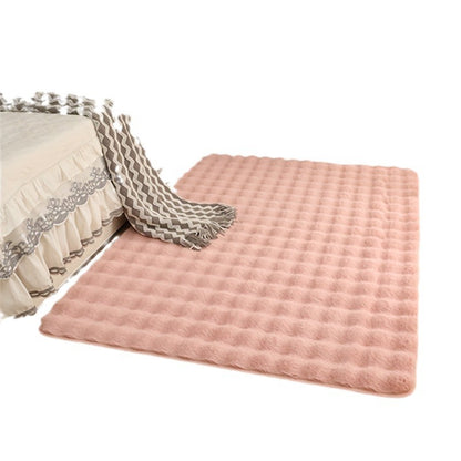 Rabbit fur-like bubble plush carpet