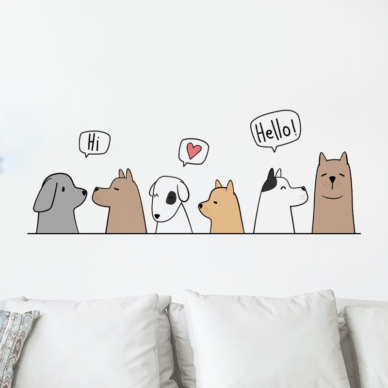 Cute Puppies Wall Stickers for Kids' Room Decoration