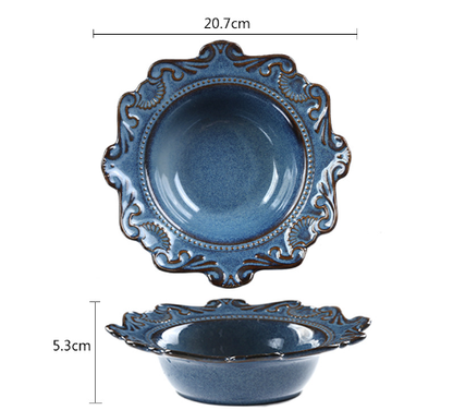 Creative Baroque European Tableware Set (Dinner Plates & Bowls)