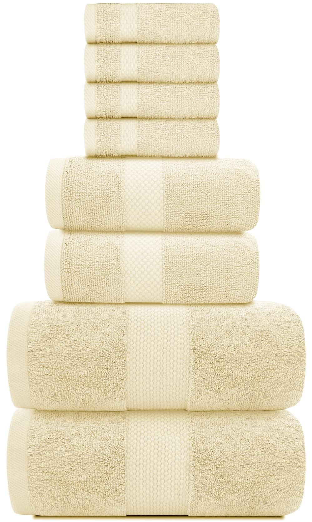 Luxury Beige Bath Towel Set of 8