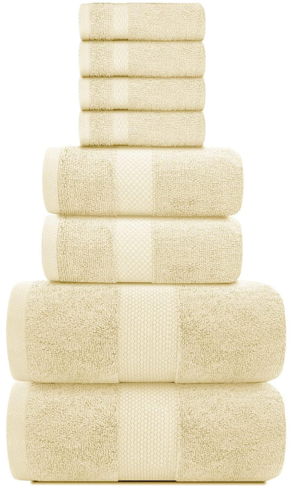 Luxury Beige Bath Towel Set of 8