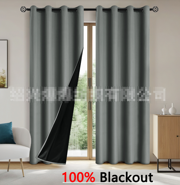 Minimalist Grommet Blackout Curtains – Grey, Multiple Sizes