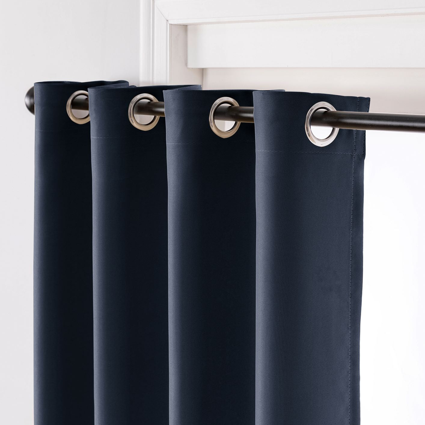 Minimalist Grommet Blackout Curtains – Grey, Multiple Sizes