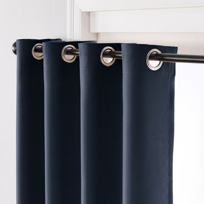 Minimalist Grommet Blackout Curtains – Grey, Multiple Sizes