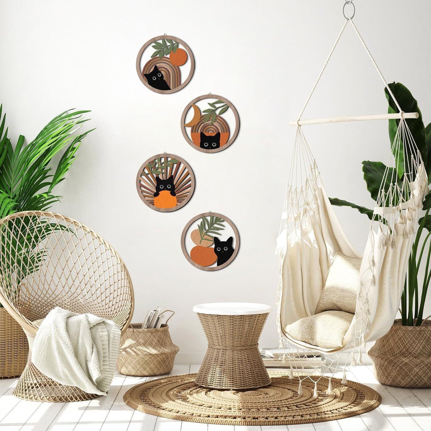 Bohemian Wooden Wall Hanging Decor Set