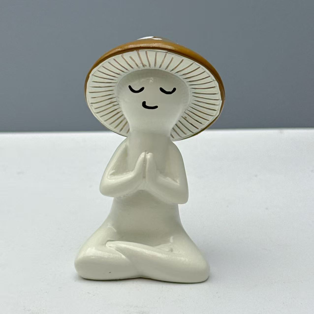 Cute Meditation Mushroom Resin Decor