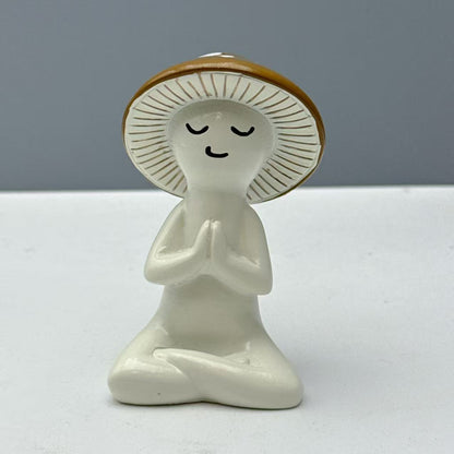Cute Meditation Mushroom Resin Decor