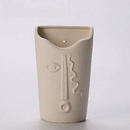 Creative Ceramic Face Vase for Home Decor