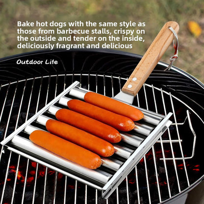 Stainless Steel Rolling Sausage Rack Barbecue Set