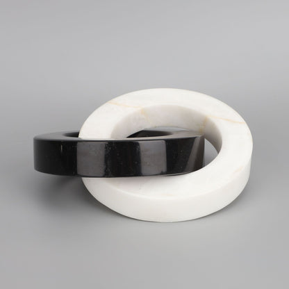 Modern Black White Marble Ring Decor