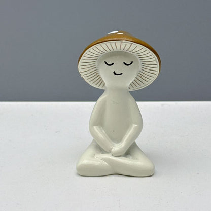 Cute Meditation Mushroom Resin Decor